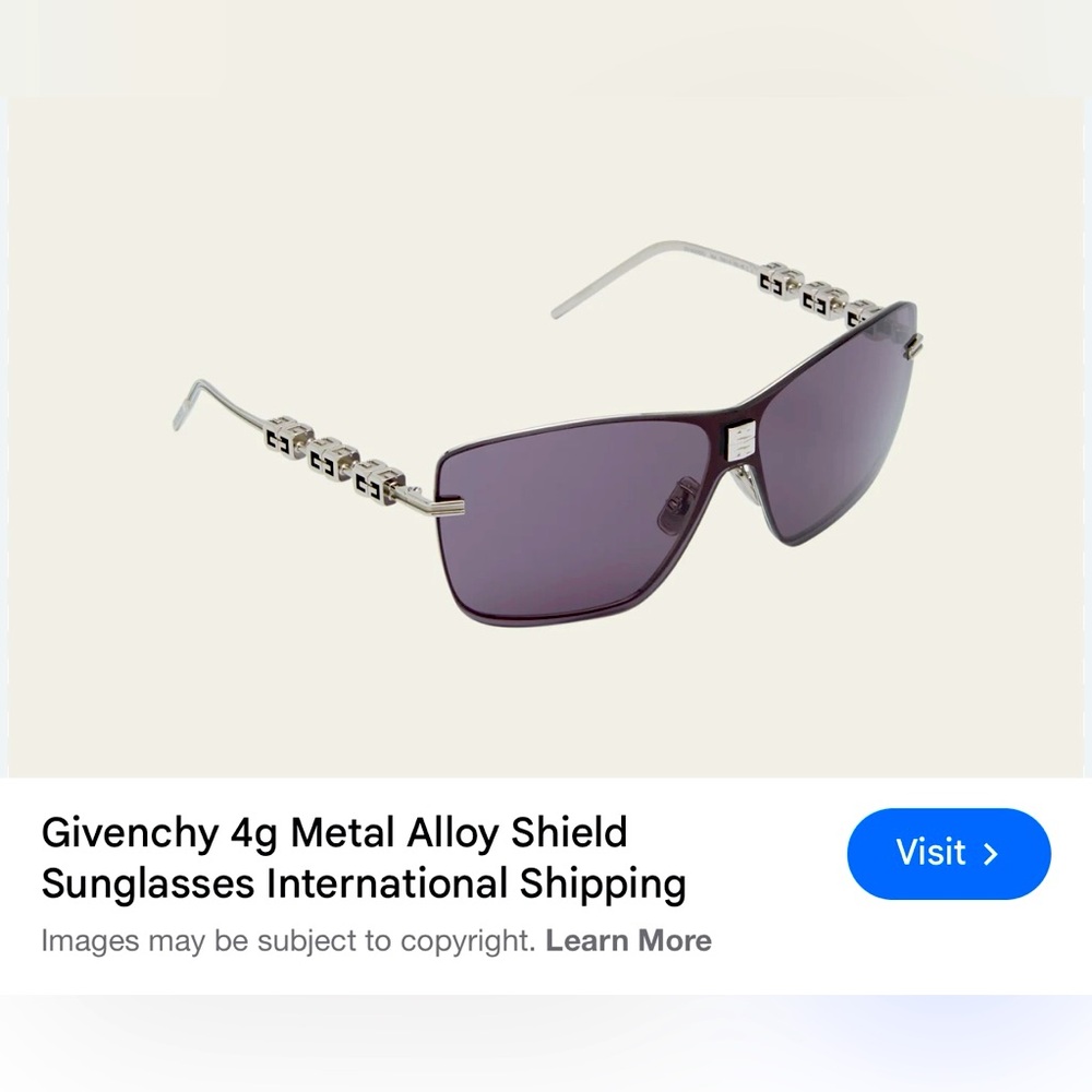 Givenchy Silver and Black 4G Sunglasses